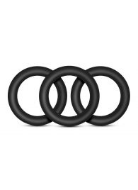 Набор из 3 черных эрекционных колец Black Small Penis Rings - Blush Novelties - в Нижнекамске купить с доставкой