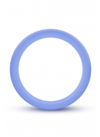 Голубое люминесцентное кольцо Silicone Glo Cock Ring - Blush Novelties - в Нижнекамске купить с доставкой