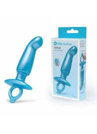 Голубая анальная пробка для массажа простаты Hither Silicone Prostate Plug - 14,3 см. - b-Vibe - в Нижнекамске купить с доставкой