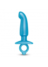 Голубая анальная пробка для массажа простаты Hither Silicone Prostate Plug - 14,3 см. - b-Vibe - в Нижнекамске купить с доставкой