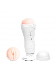 Мастурбатор-вагина Flora White с присоской и 12 режимами вибрации - Baile - в Нижнекамске купить с доставкой