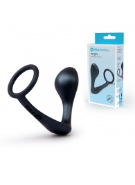 Черное эрекционное кольцо со стимулятором простаты Ringer Cock Ring   Plug - b-Vibe - в Нижнекамске купить с доставкой
