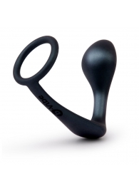Черное эрекционное кольцо со стимулятором простаты Ringer Cock Ring   Plug - b-Vibe - в Нижнекамске купить с доставкой