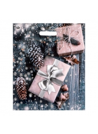 Новогодний пакет с принтом в виде подарков и вырубной ручкой (45х38 см) - Сима-Ленд - купить с доставкой в Нижнекамске