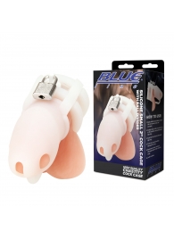 Белая клетка для пениса Silicone Small 2 in Cock Cage With Ball Divider - BlueLine - купить с доставкой в Нижнекамске