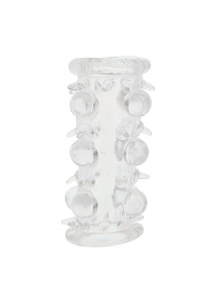 Прозрачная насадка на пенис с шипами и бугорками JELLY JOY LUST CLUSTER CLEAR - Dream Toys - в Нижнекамске купить с доставкой