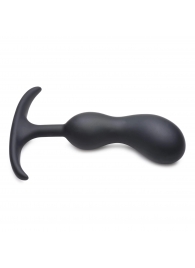 Черный массажер простаты с утяжелителями Premium Silicone Weighted Prostate Plug Medium - 16,3 см. - XR Brands - в Нижнекамске купить с доставкой