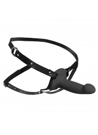 Черный полый страпон с вибрацией 2’’ Erection 28X Smooth Vibrating Silicone Penis Sheath - XR Brands - купить с доставкой в Нижнекамске