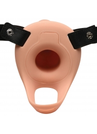 Телесный полый страпон 2  Erection 28X Smooth Vibrating Silicone Penis Sheath - 16 см. - XR Brands - купить с доставкой в Нижнекамске