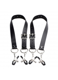 Ремни с зажимами для половых губ Spread Labia Spreader Straps with Clamps - XR Brands - купить с доставкой в Нижнекамске