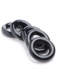 Комплект из 5 черных эрекционных колец для мошонки Ring Master Custom Ball Stretcher Kit - XR Brands - в Нижнекамске купить с доставкой