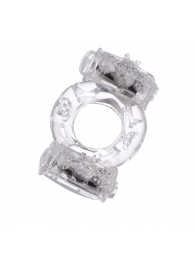 Прозрачное виброкольцо с двумя вибропульками - Toyfa Basic - в Нижнекамске купить с доставкой