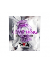 Фиолетовое виброкольцо с двумя вибропульками - Toyfa Basic - в Нижнекамске купить с доставкой