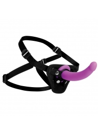 Лиловый поясной страпон Navigator Silicone G-Spot Dildo with Harness - 17,8 см. - XR Brands - купить с доставкой в Нижнекамске