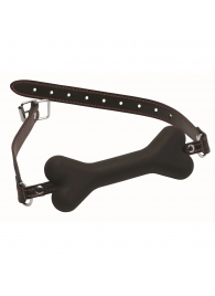 Черный кляп в форме косточки Hound Adjustable Dog Bone Gag - XR Brands - купить с доставкой в Нижнекамске