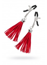 Зажимы на соски «Прищепки» с красными кисточками из замши - Pecado - купить с доставкой в Нижнекамске