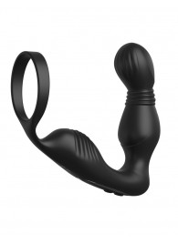 Черный вибростимулятор простаты с эрекционным кольцом Ass-Gasm Pro P-Spot Milker - Pipedream - в Нижнекамске купить с доставкой