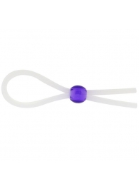 Прозрачное лассо с фиолетовой бусиной SILICONE COCK RING WITH BEAD LAVENDER - NMC - в Нижнекамске купить с доставкой