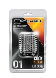 Прозрачная насадка с шипами STAY HARD COCK SLEEVE 01 CLEAR - Blush Novelties - в Нижнекамске купить с доставкой