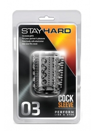 Прозрачная насадка с шипами и шишечками STAY HARD COCK SLEEVE 03 CLEAR - Blush Novelties - в Нижнекамске купить с доставкой