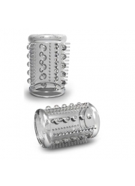 Прозрачная насадка с шипами и шишечками STAY HARD COCK SLEEVE 03 CLEAR - Blush Novelties - в Нижнекамске купить с доставкой