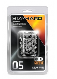 Прозрачная насадка с капельками STAY HARD COCK SLEEVE 05 CLEAR - Blush Novelties - в Нижнекамске купить с доставкой