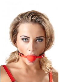 Силиконовый кляп-шар на чёрных ремешках Red Gag silicone - Orion - купить с доставкой в Нижнекамске