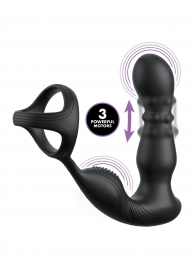 Черный вибростимулятор простаты с кольцом Ass-gasm Slide   Glide - Pipedream - в Нижнекамске купить с доставкой