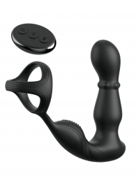 Черный вибростимулятор простаты с кольцом Ass-gasm Slide   Glide - Pipedream - в Нижнекамске купить с доставкой