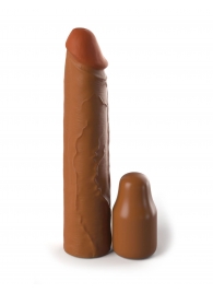 Коричневая насадка на член 2  Silicone X-tension - 20,3 см. - Pipedream - в Нижнекамске купить с доставкой
