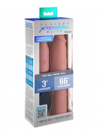 Телесная вибронасадка на член 3  Vibrating Mega X-tension with Remote - 22,9 см. - Pipedream - в Нижнекамске купить с доставкой