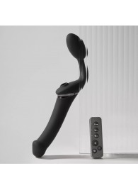 Черный безремневой вибрострапон Strap-On-Me Multi Orgasm Size XL - Strap-on-me - купить с доставкой в Нижнекамске