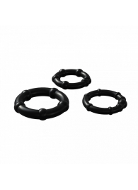 Набор из 3 черных эрекционных колец Babooom Ring Set - Adrien Lastic - в Нижнекамске купить с доставкой