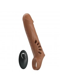 Коричневая вибронасадка с подхватом мошонки и пультом ДУ - Baile - в Нижнекамске купить с доставкой