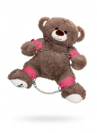 Бондажный набор: бурый мишка с розовыми оковами и наручниками - Pecado - купить с доставкой в Нижнекамске