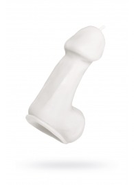 Белая свеча в форме пениса - 47 гр. - Pecado - купить с доставкой в Нижнекамске