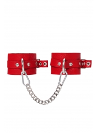 Красные мягкие кожаные оковы с люверсами - Pecado - купить с доставкой в Нижнекамске