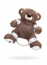 Бондажный набор: бурый мишка с белыми оковами и наручниками - Pecado - купить с доставкой в Нижнекамске