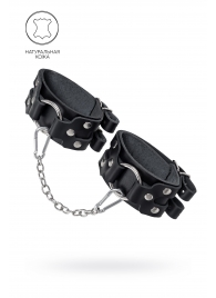 Черные кожаные оковы с двумя ремешками - Pecado - купить с доставкой в Нижнекамске