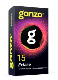 Презервативы анатомической формы с точечной и ребристой структурой Ganzo Extase - 15 шт. - Ganzo - купить с доставкой в Нижнекамске