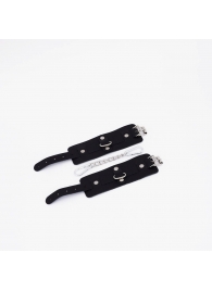 Черные кожаные наручники с хромированной фурнитурой - Crazy Handmade - купить с доставкой в Нижнекамске