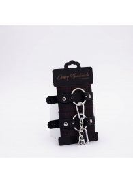 Черно-красные кожаные наручники - Crazy Handmade - купить с доставкой в Нижнекамске