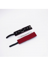 Черно-красные кожаные наручники - Crazy Handmade - купить с доставкой в Нижнекамске