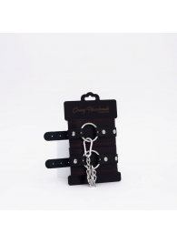 Черно-красные кожаные оковы - Crazy Handmade - купить с доставкой в Нижнекамске