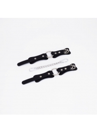 Черные кожаные наручники с кольцом - Crazy Handmade - купить с доставкой в Нижнекамске