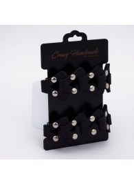 Черные кожаные наручники из звеньев - Crazy Handmade - купить с доставкой в Нижнекамске