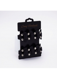 Черные кожаные оковы из звеньев - Crazy Handmade - купить с доставкой в Нижнекамске