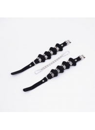 Черные кожаные оковы из звеньев - Crazy Handmade - купить с доставкой в Нижнекамске