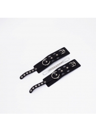 Черные кожаные наручники Sex - Crazy Handmade - купить с доставкой в Нижнекамске