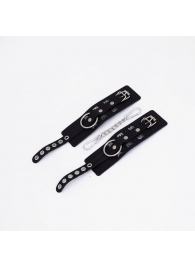 Черные кожаные наручники Sex - Crazy Handmade - купить с доставкой в Нижнекамске